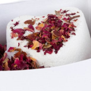 Geranium & Rose Petal Bath Bomb Heart